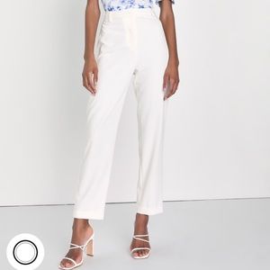 Official Occasion White High-Rise Straight Leg Trouser Pants NWT size large
